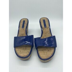 Bandolino Blue Heels Open Toe Cork Insole Women’s Size 10